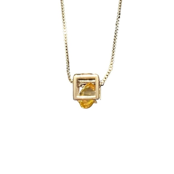 Cube Birthstone Necklace 3 D - Picture 1 of 10